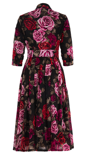 Audrey Charlotte Raspberry Wool Dress