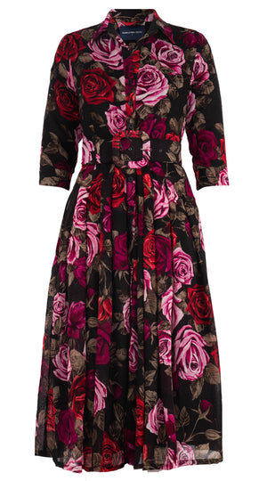 Audrey Charlotte Raspberry Wool Dress