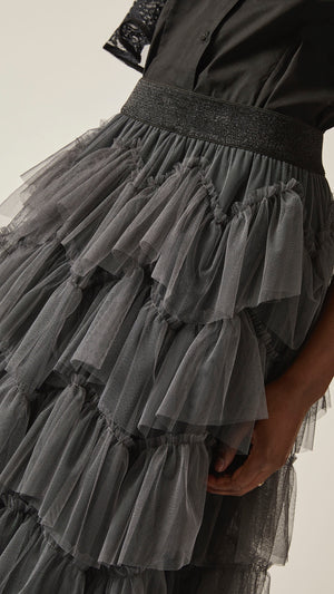 Bradshaw Grey Ruffle Skirt