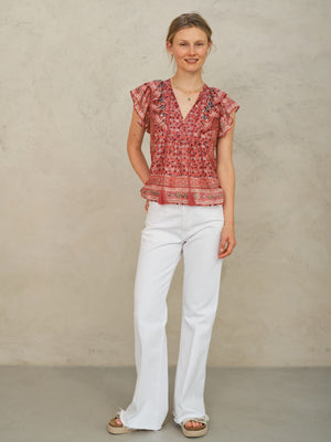 DARLA PRINT FRILL S/S TOP