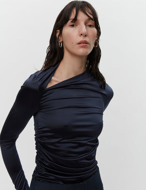 LORIA Glossy Stretch Midnight Top