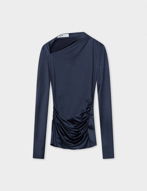 LORIA Glossy Stretch Midnight Top