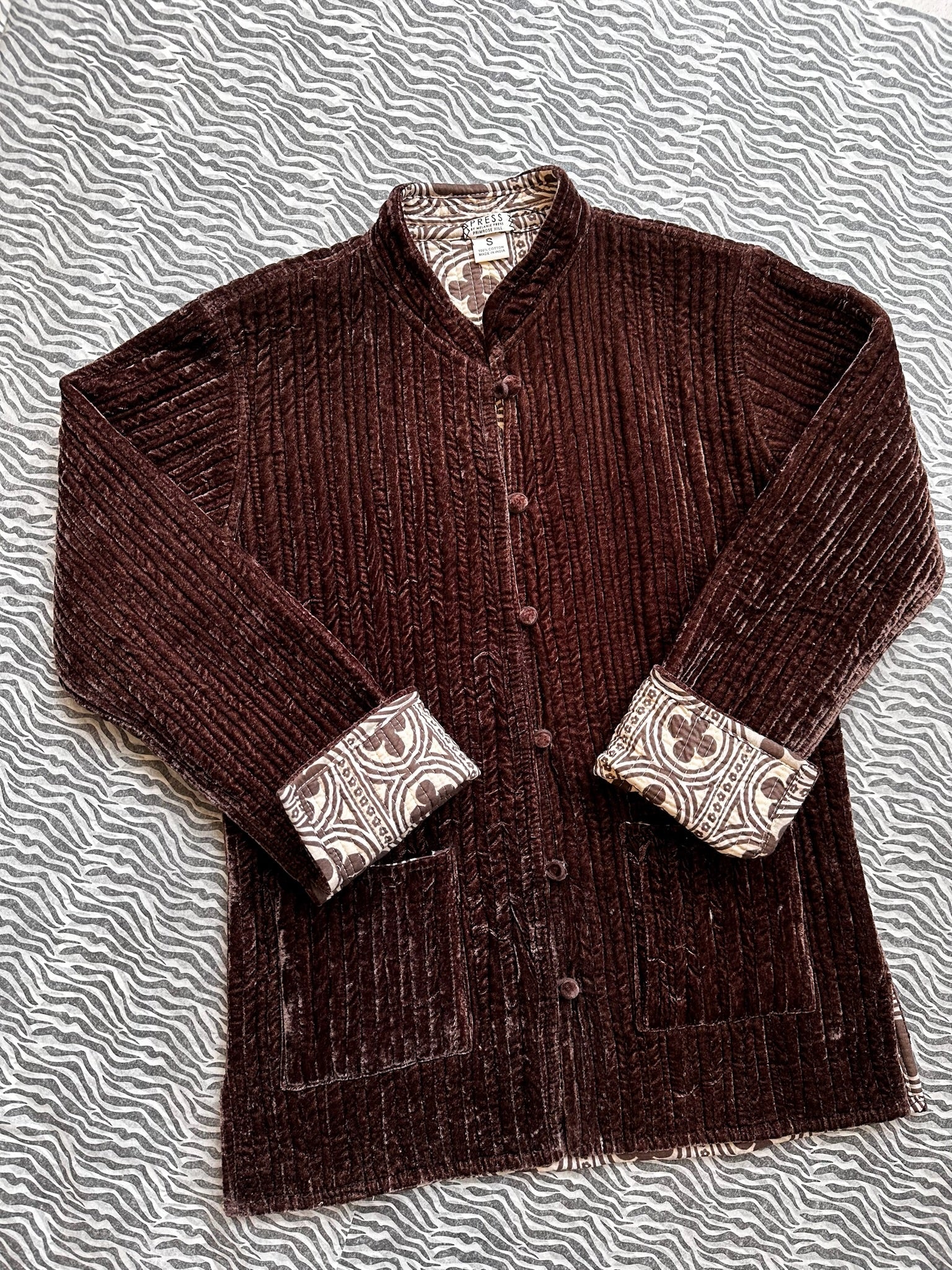 Brown Reversible Velvet Kelly Jacket