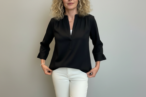BLACK Mokka Pullover Cotton Silk TOP
