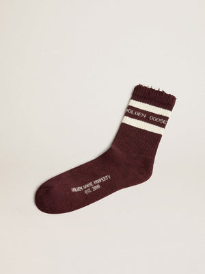 Golden Goose Striped Burgundy Socks