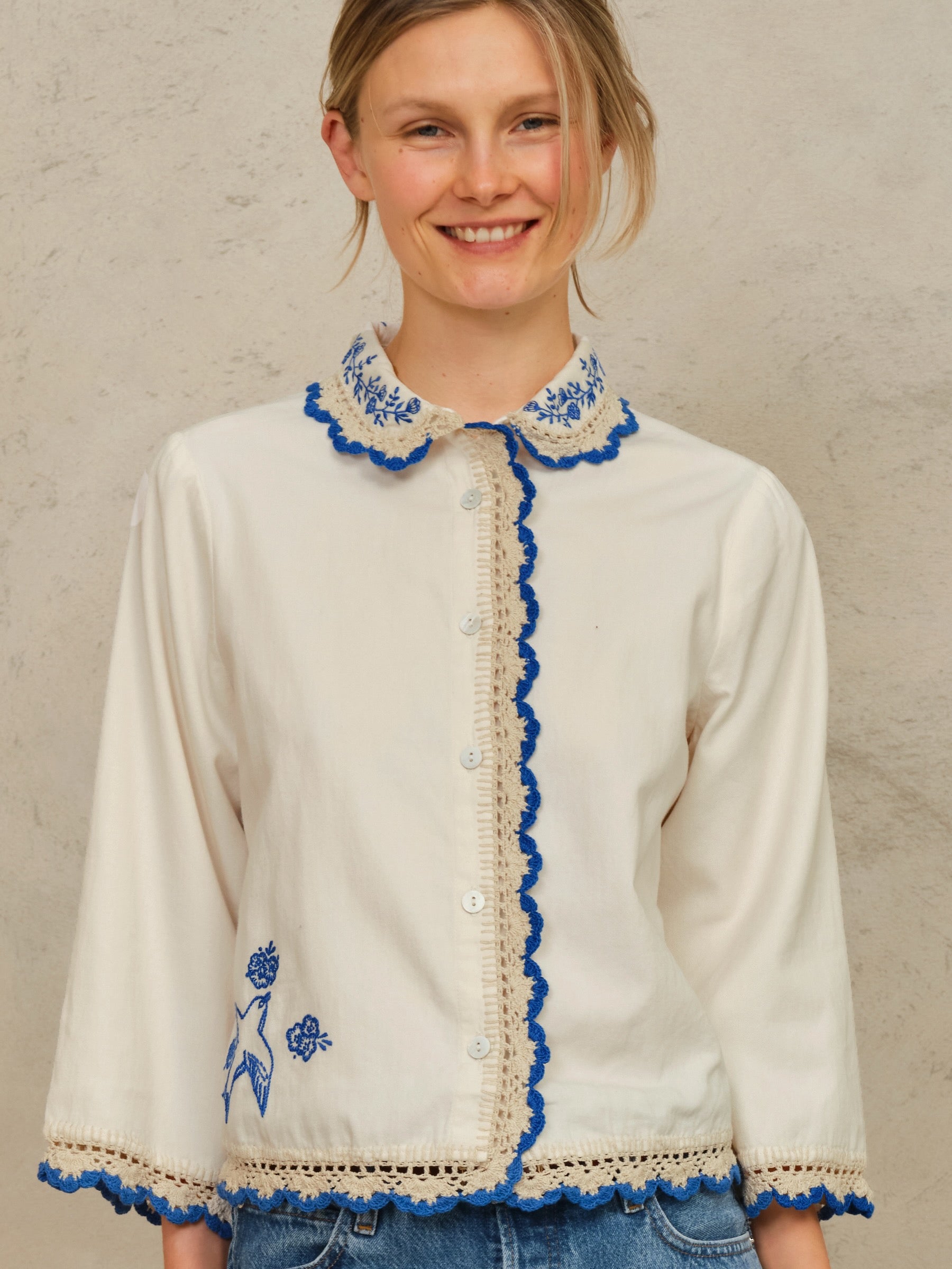 FRADY CROCHET TRIM Shacket - PRESS Primrose Hill