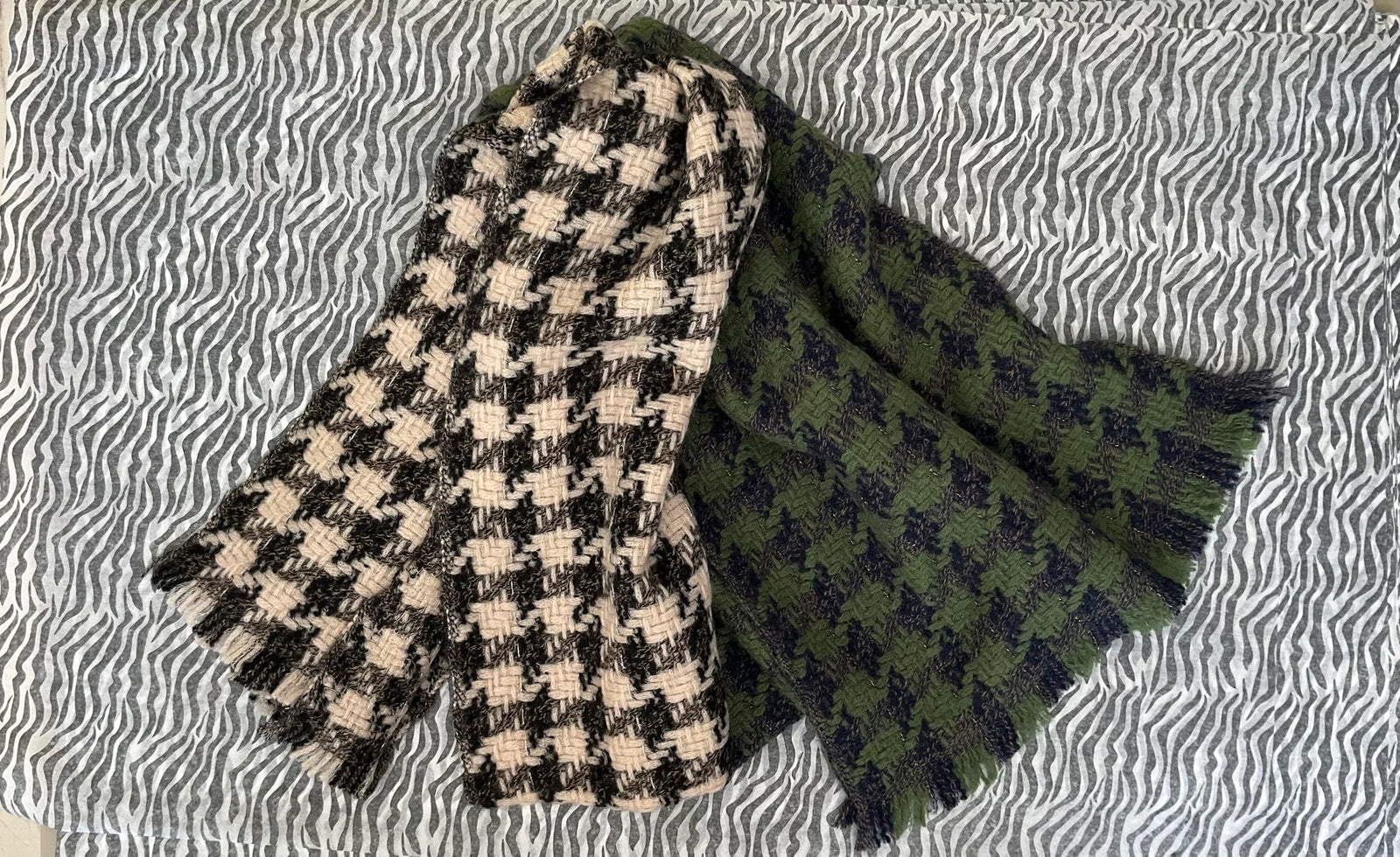 Houndstooth Cashmere Scarf