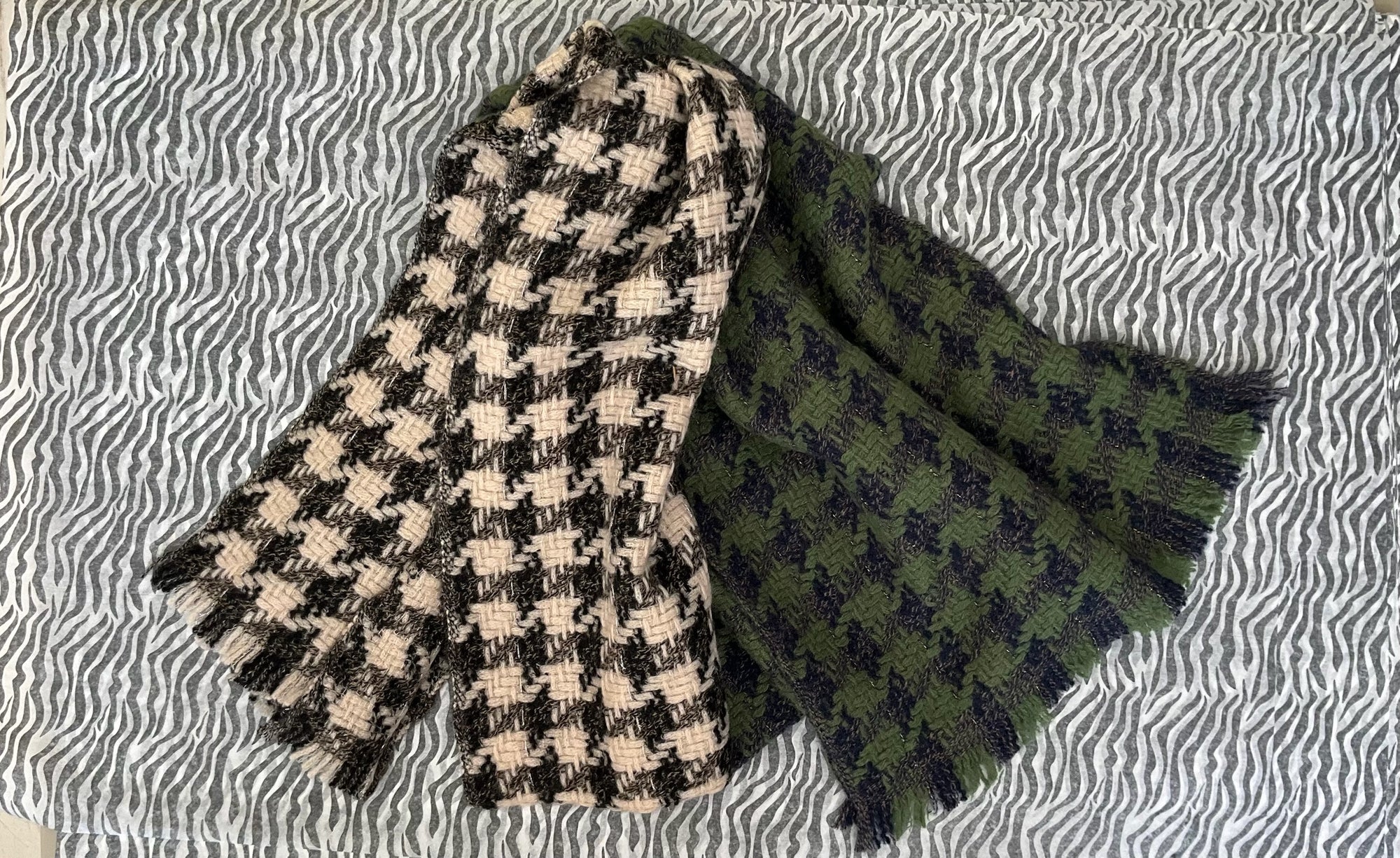Houndstooth Cashmere Scarf