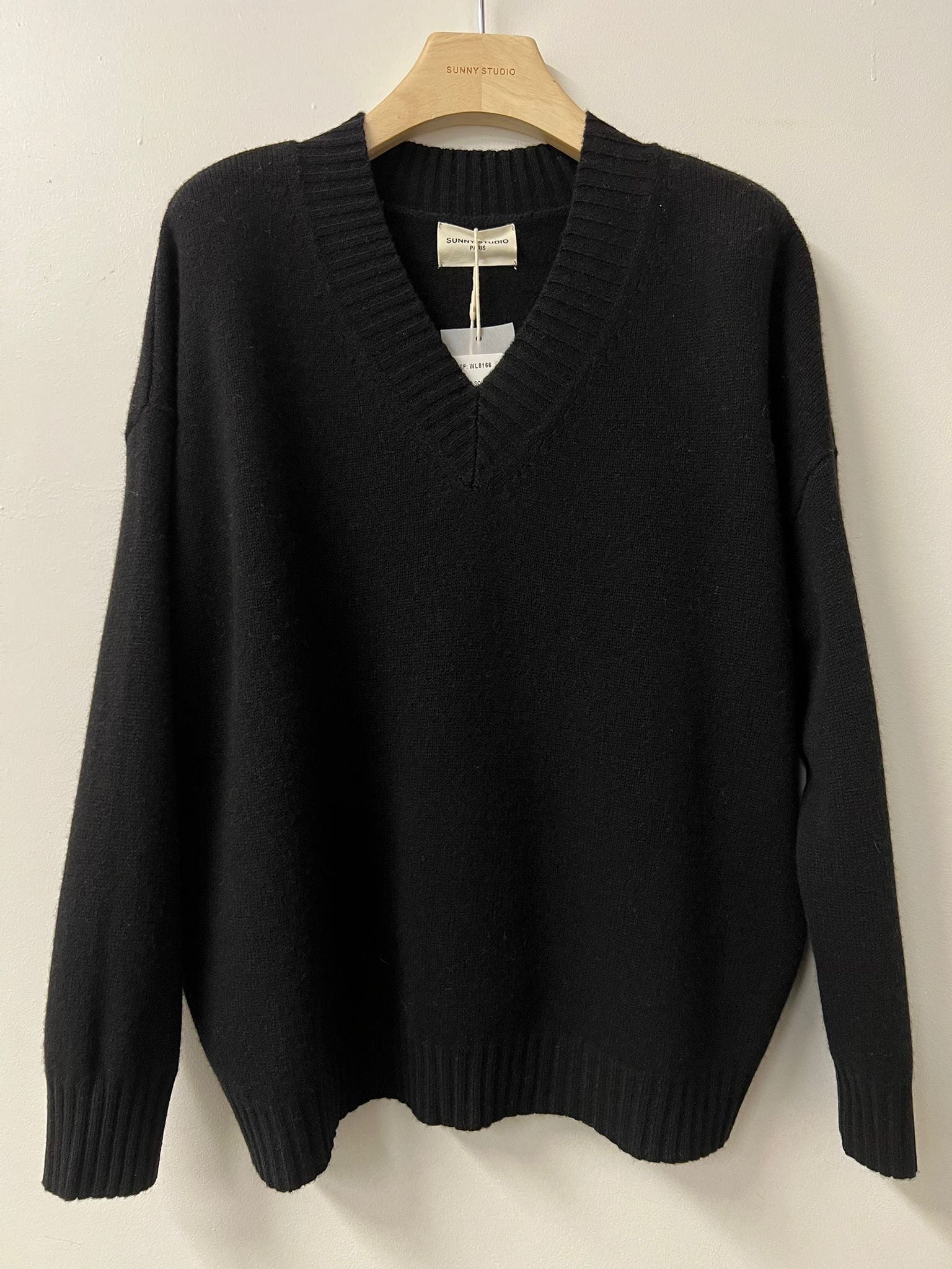 Solange Wool V-Neck in Ecru or Black