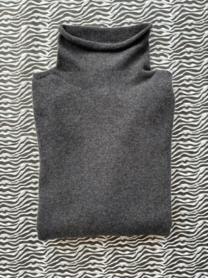 Charcoal Italian Cashmere Turtle-Neck Pullover