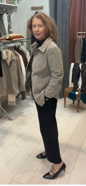 Wool Check Pellish Shacket