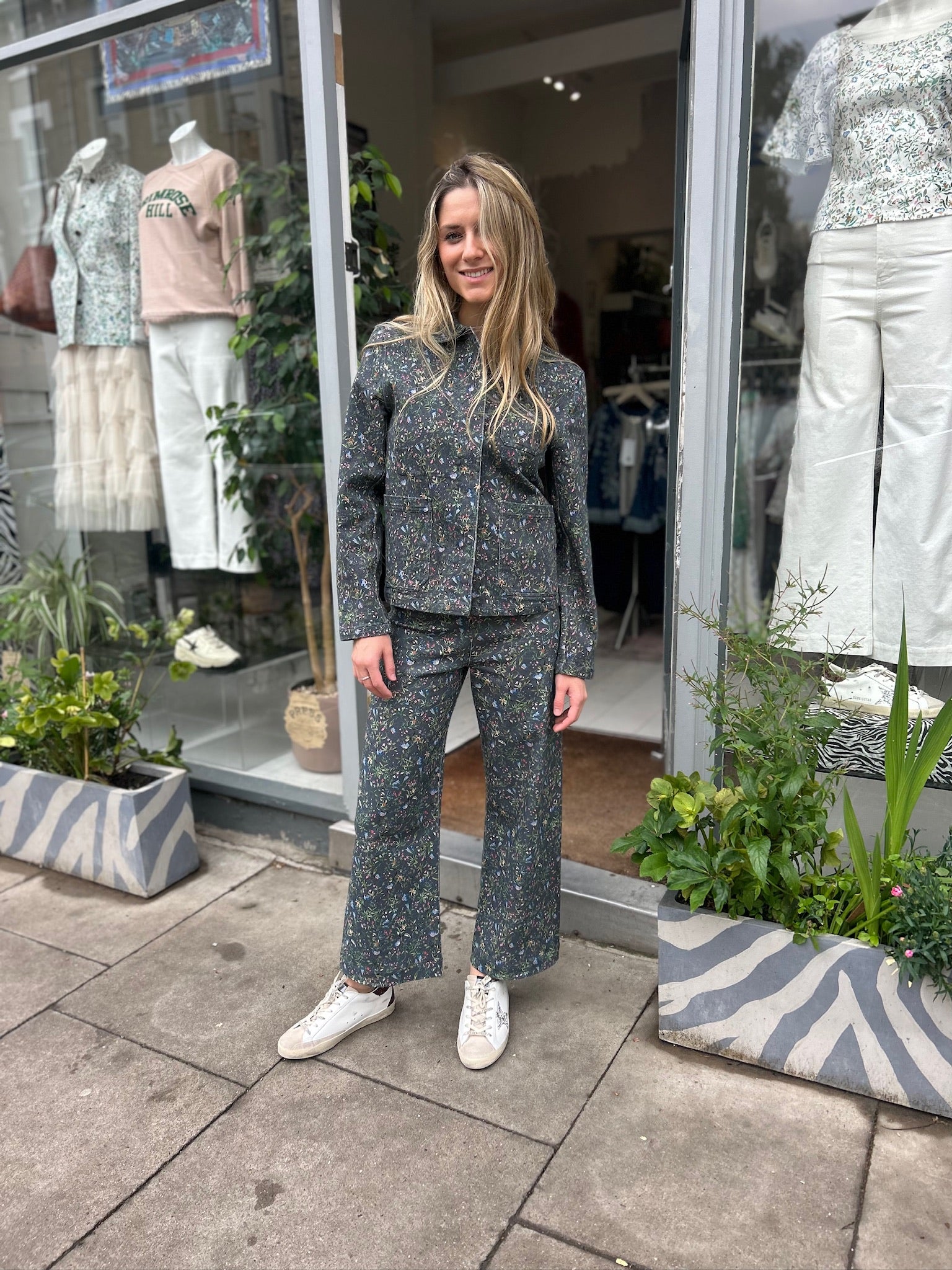 Botanical Pelli Stretch Cotton Twill Jacket