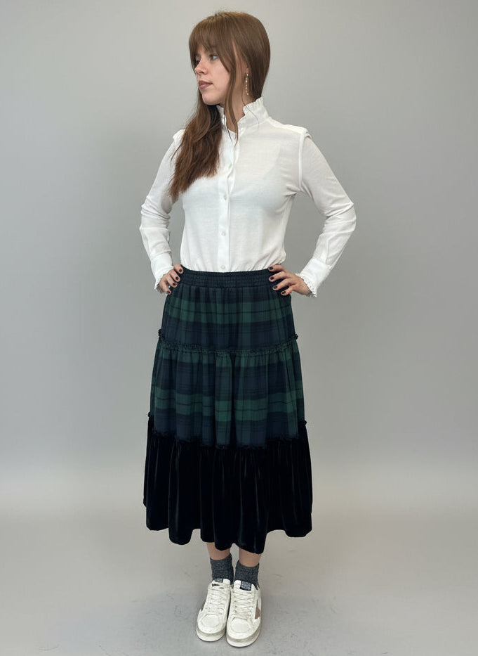 Tartan & Velvet Shilpa Skirt