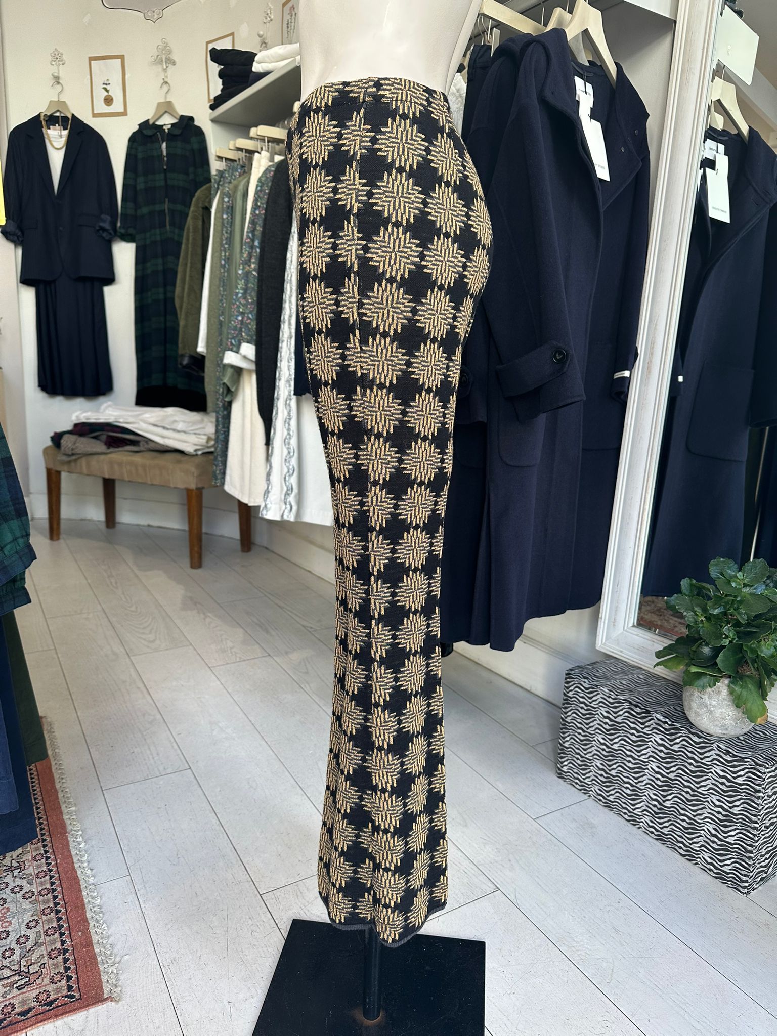 Black Gold LOGOS Wool Trousers