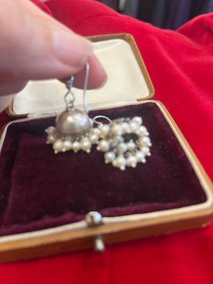 Djumka sead pearl & gold plate silver earrings