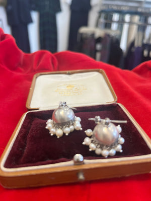 Djumka sead pearl & gold plate silver earrings