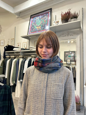 Tartan Cashmere Fringed Scarf