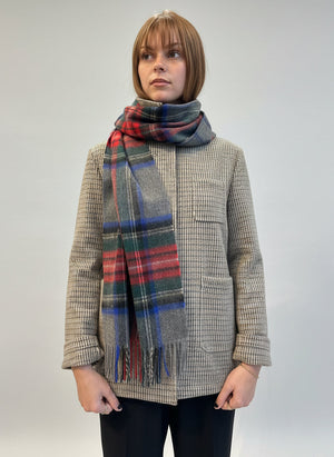 Tartan Cashmere Fringed Scarf