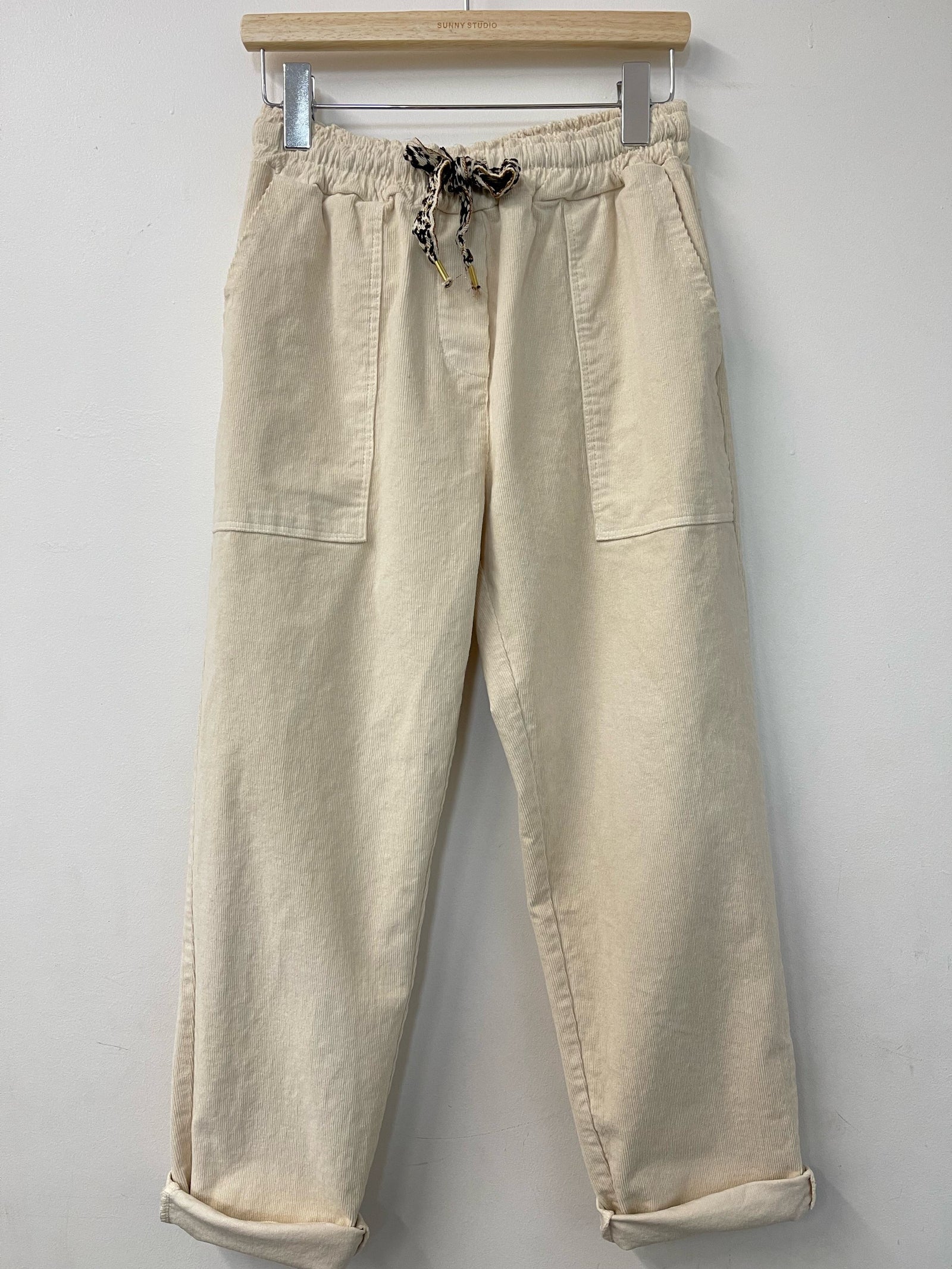 Ecru Corduroy Joggers