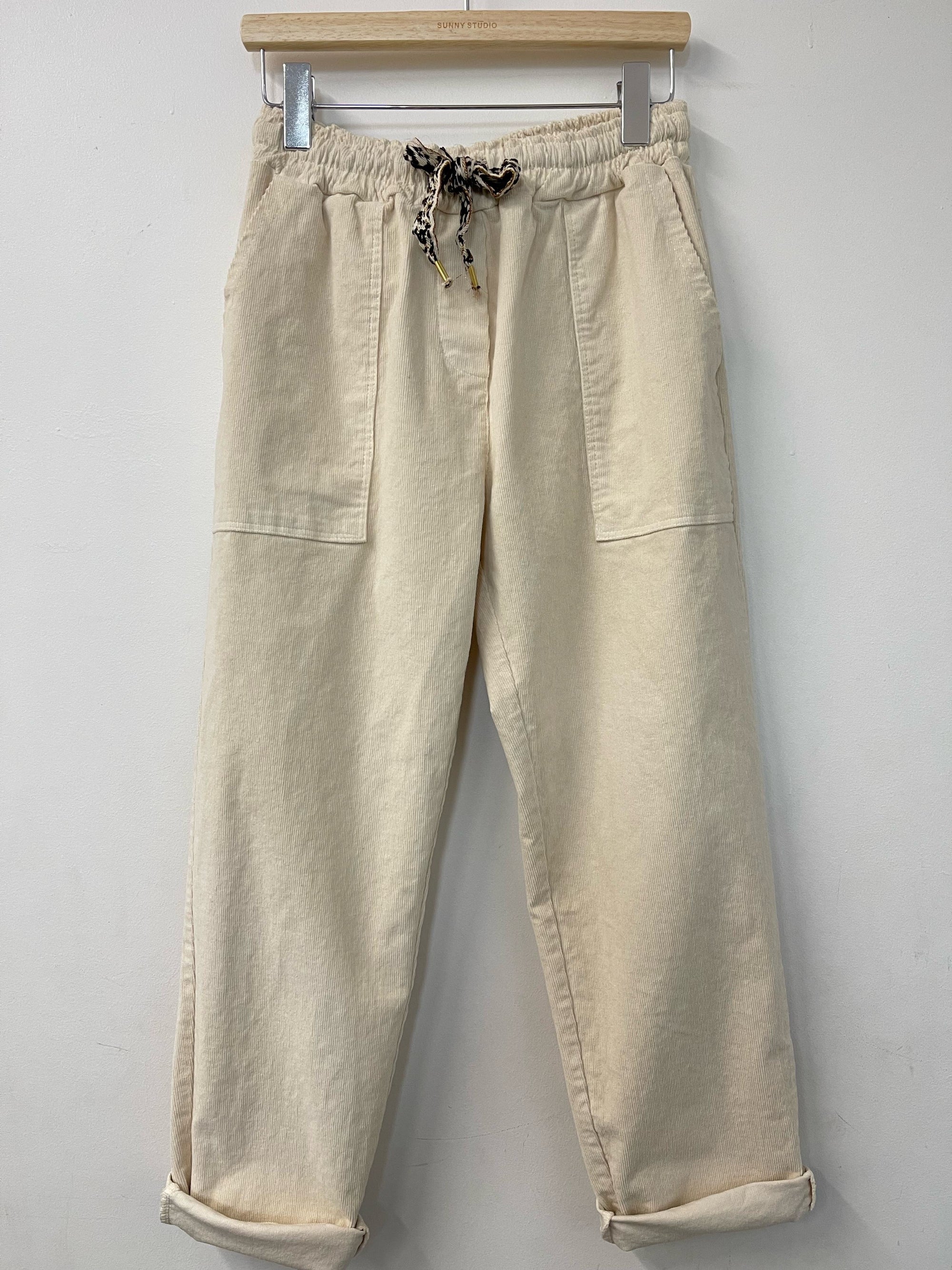 Ecru Corduroy Joggers