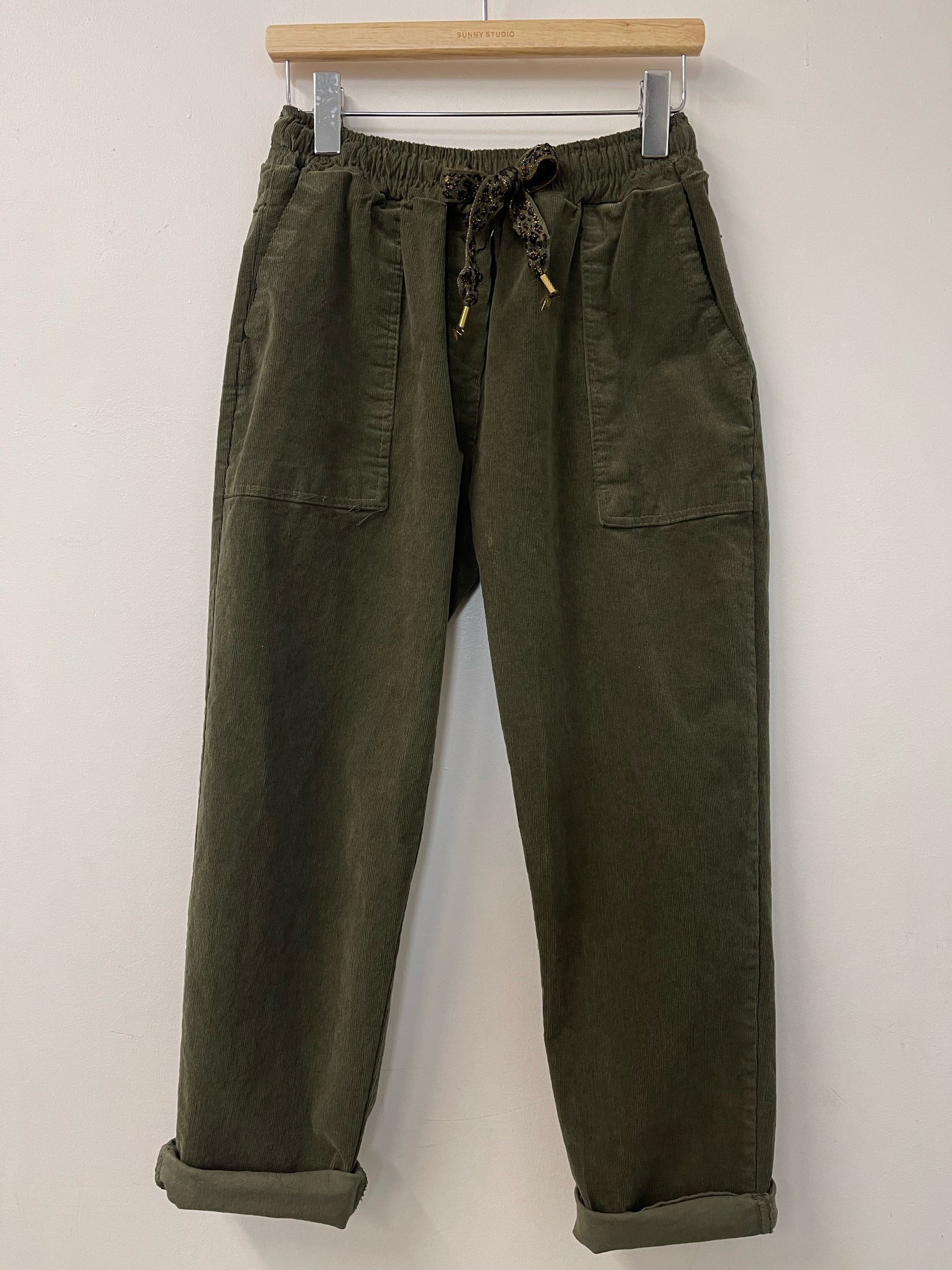Kaki Corduroy Joggers