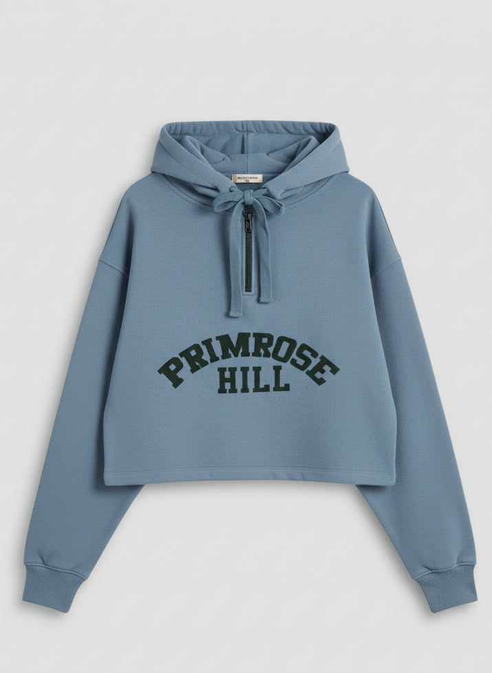 Blue Crop Hoodie