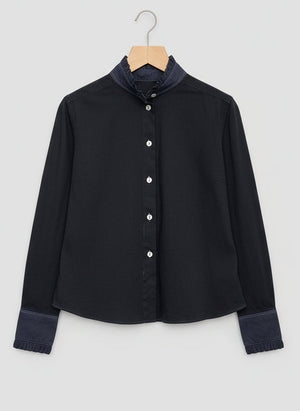 Navy Pique-Jersey Vita Pie-Crust Shirt