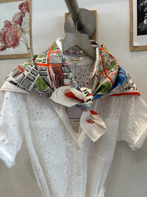 London Squares LARGE COTTON Scarf