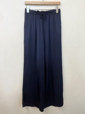 Navy Satin Joggers - PRESS Primrose Hill