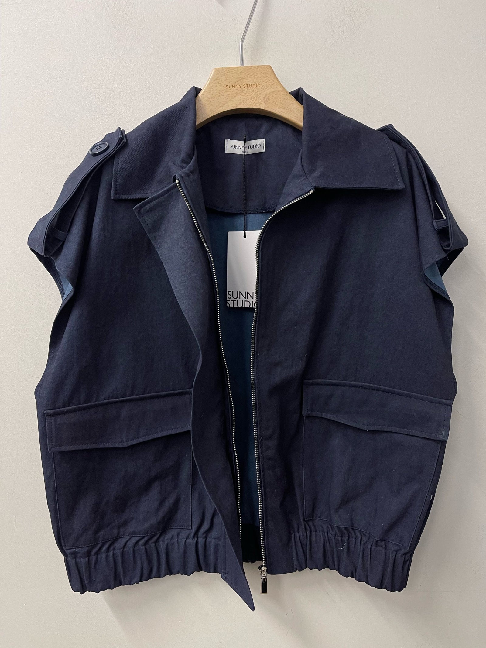 Sleeveless Navy Jacket