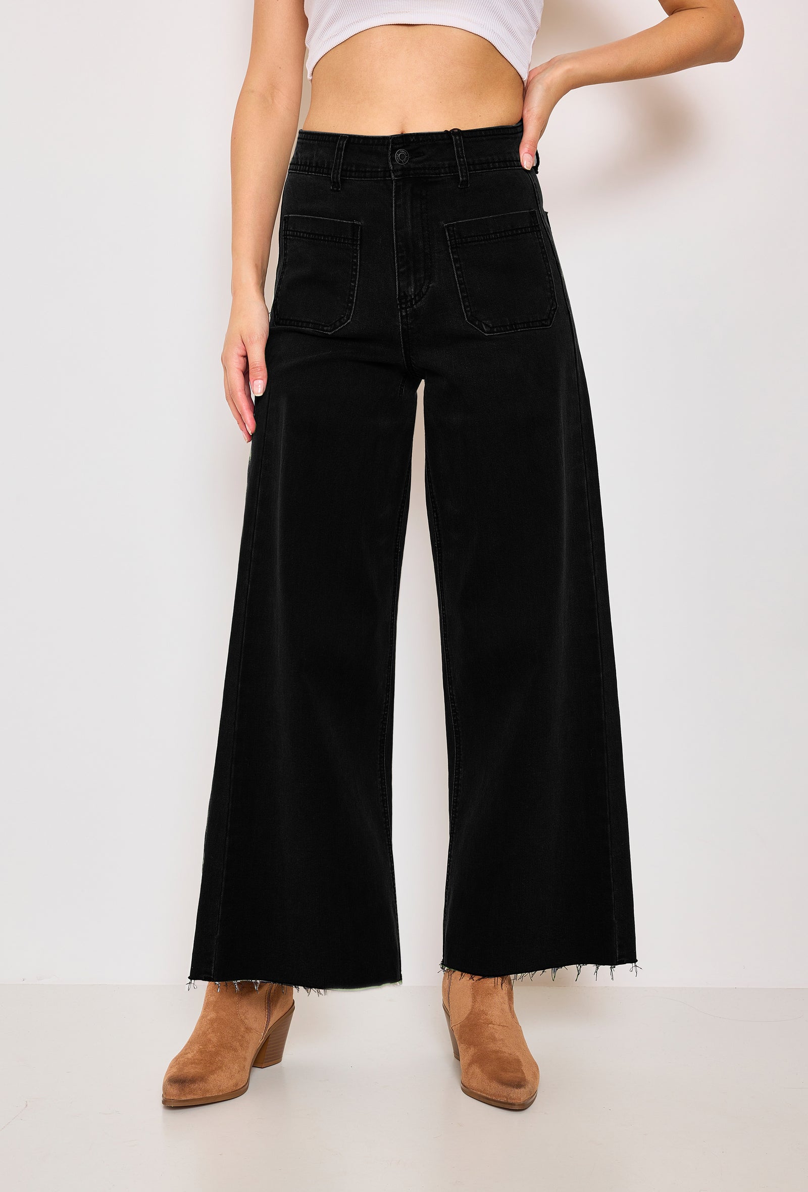 Black TYE Flared Cotton Pant