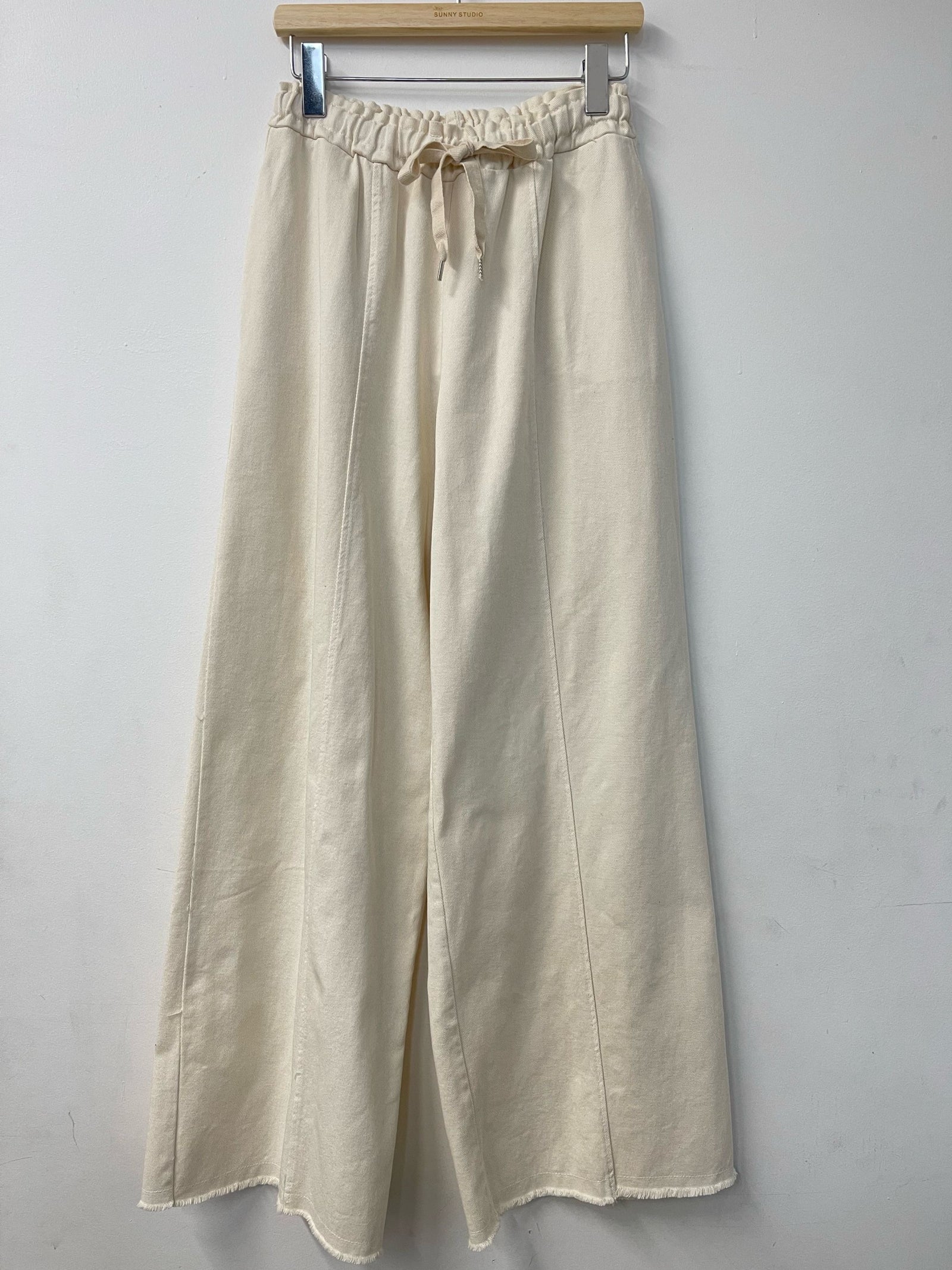 Navy Cotton Gabardine Loose Pant