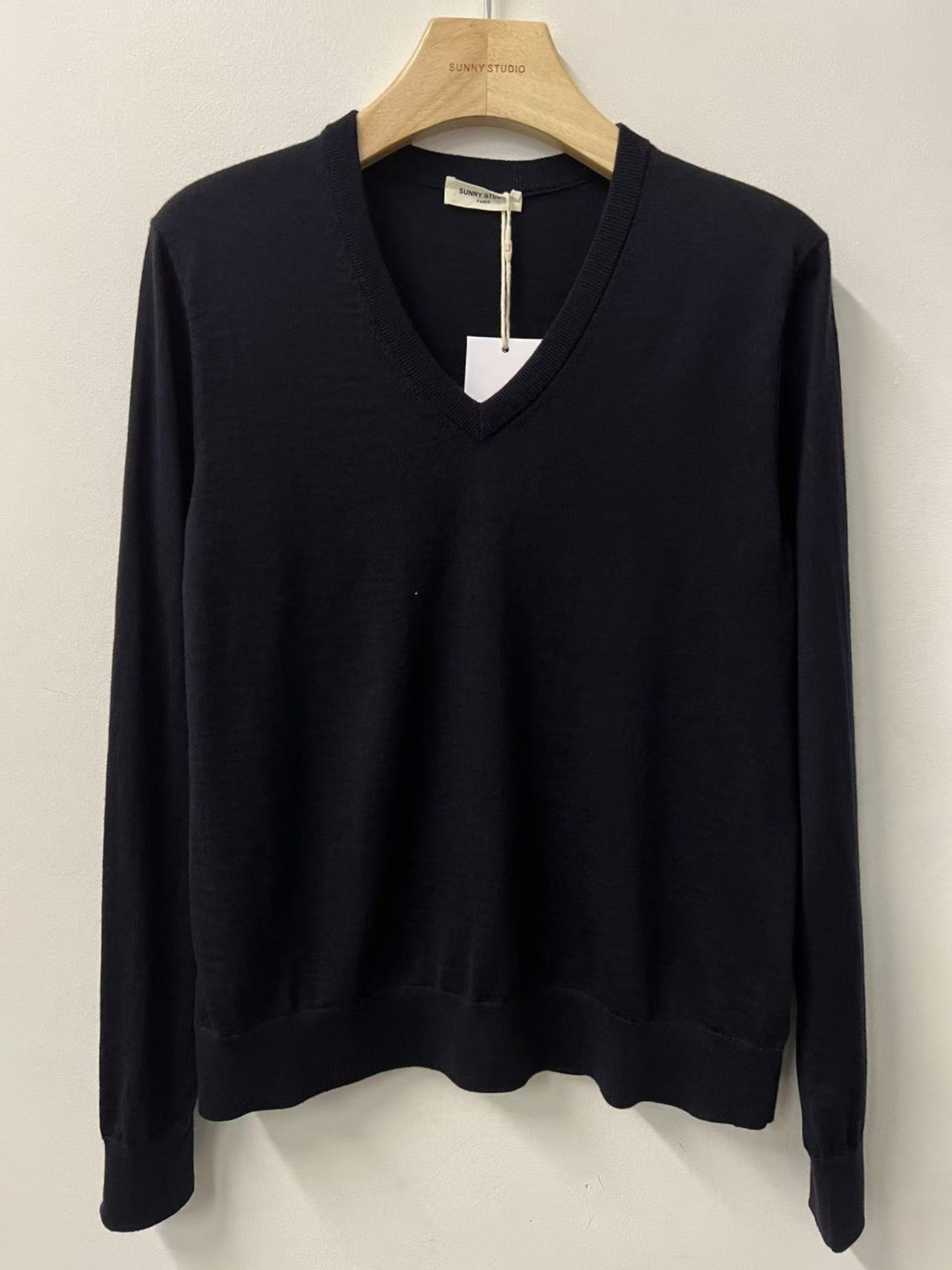 Navy Ruby Merino Ultrafine V-Neck