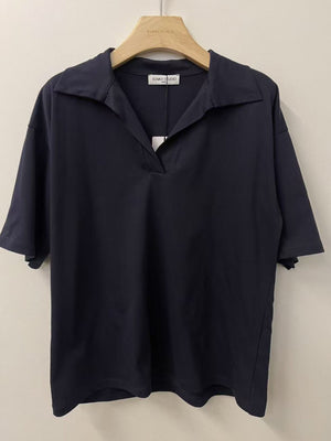 Navy Cotton Polo-Tee