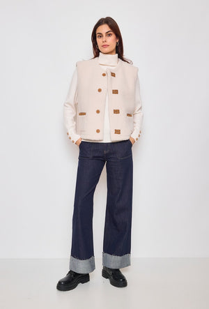 Giulia Reversible Faux-Fur Gilet OLIVE or BEIGE