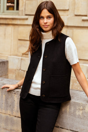 Jessica Wool Gilet BLACK or BEIGE