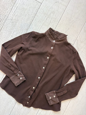 Brown Pique-Jersey Vita Pie-Crust Shirt - PRESS Primrose Hill