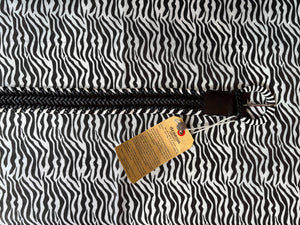 Wrapped Leather Buckle Dark Brown With White Belt