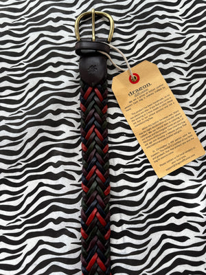 Dark Rainbow Woven Leather Belt