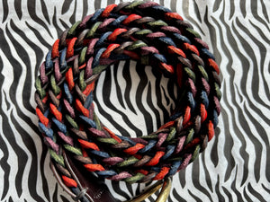 Dark Rainbow Woven Leather Belt
