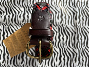 Dark Rainbow Woven Leather Belt