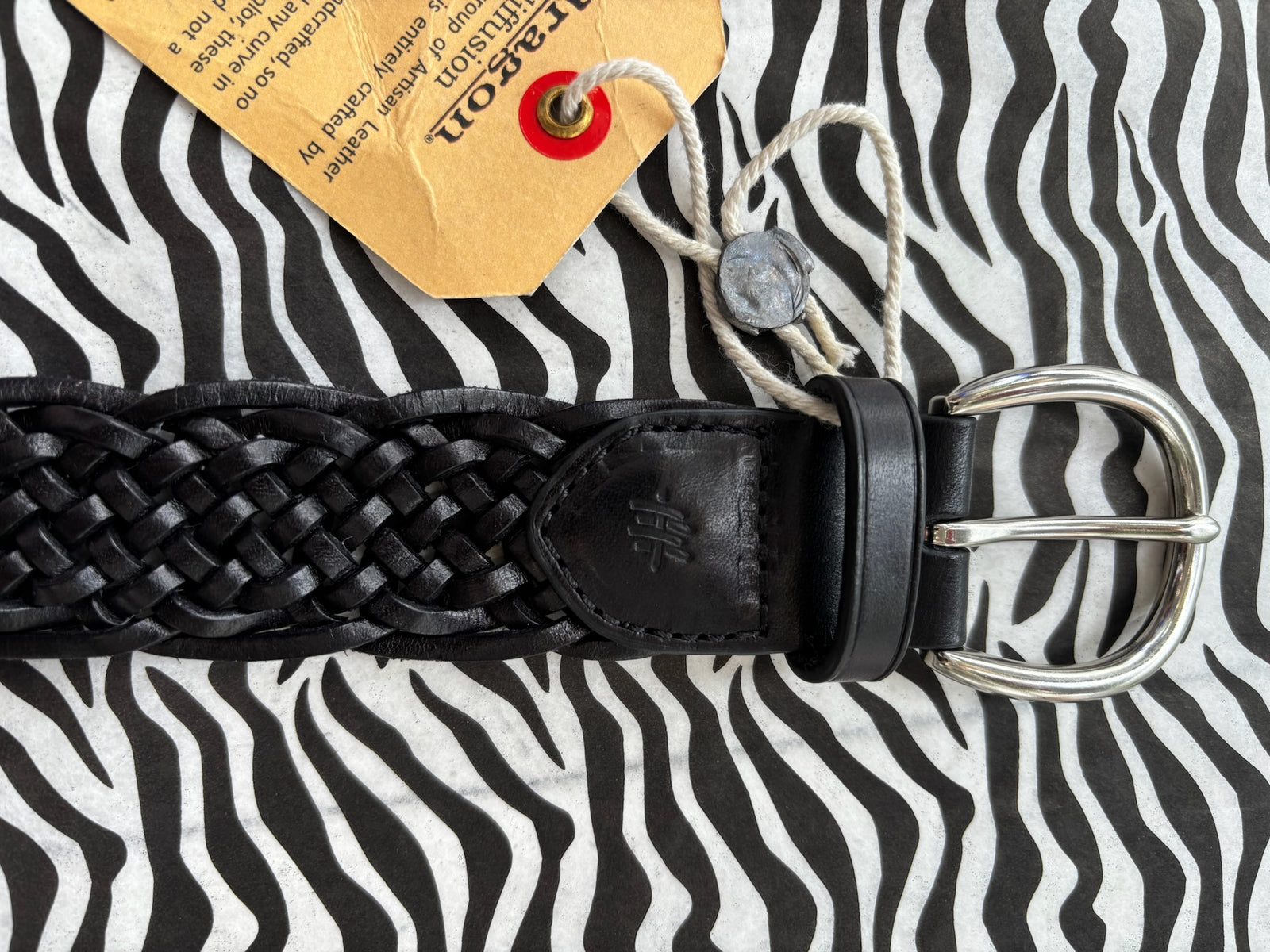 Black Scalloped Woven Belt
