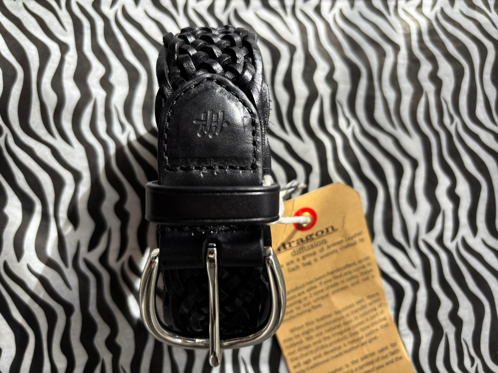 Black Scalloped Woven Belt