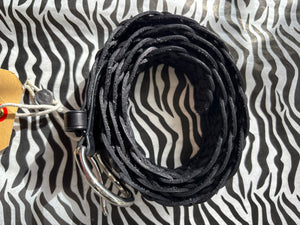 Black Scalloped Woven Belt