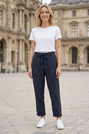 Linen Jogger - Navy or Kaki