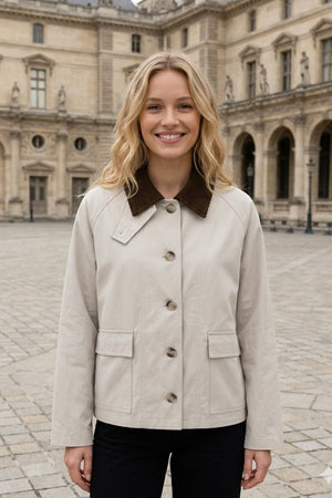Chore Jacket Cotton Gabardine Ecru or Olive