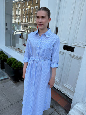 Aval Stripe Shirt-Dress