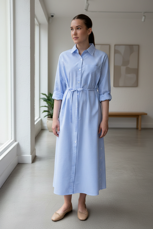 Aval Stripe Shirt-Dress