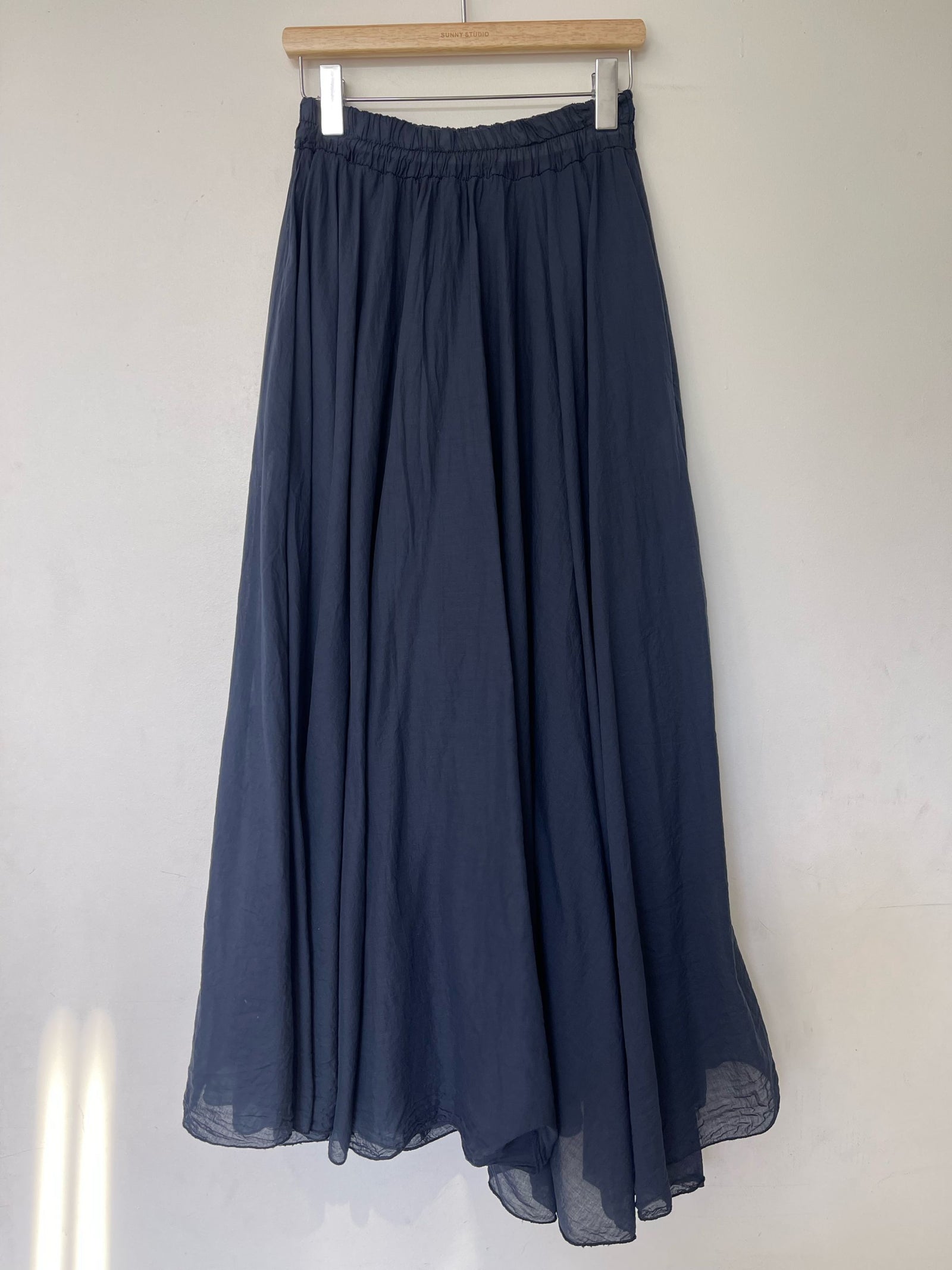 Navy Long Cotton Skirt