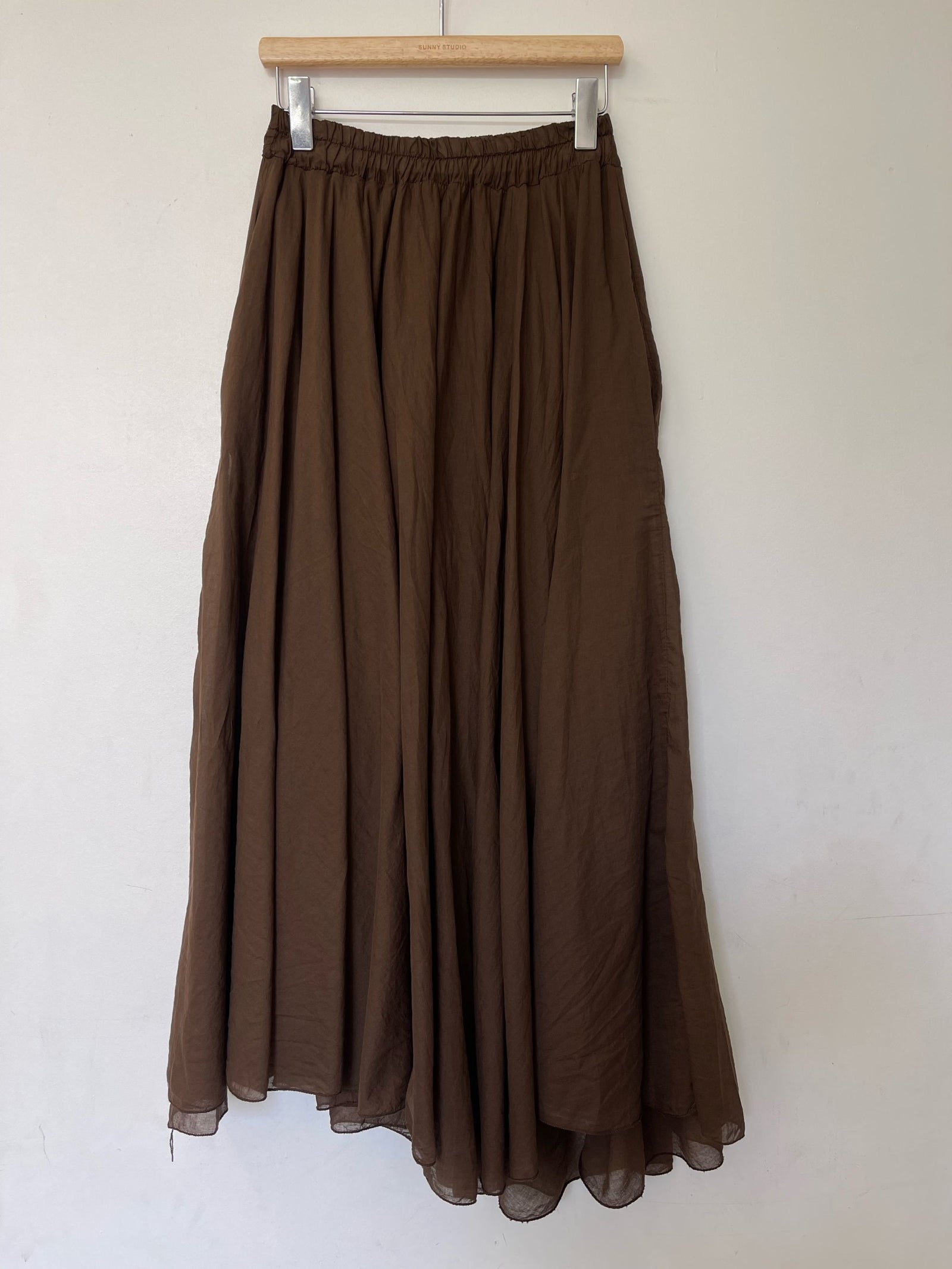 Brown Long Cotton Skirt